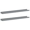 vidaXL Picture Frame Ledge Shelves 2 pcs Grey 80x9x3 cm MDF