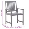 vidaXL 5 Piece Outdoor Dining Set Grey Solid Acacia Wood
