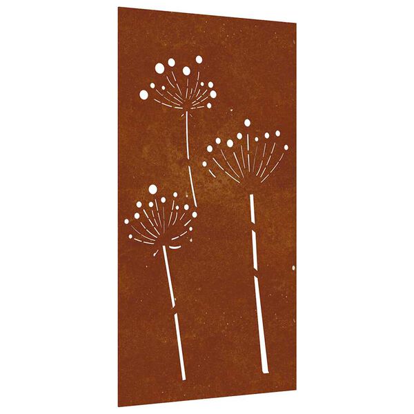 vidaXL Garden Wall Decoration 105x55 cm Corten Steel Flower Design