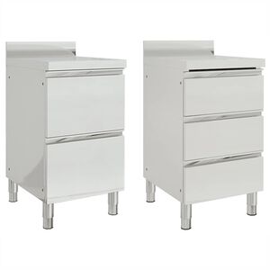 vidaXL Commercial Kitchen Cabinets 2 pcs 50x60x96 cm Stainless Steel