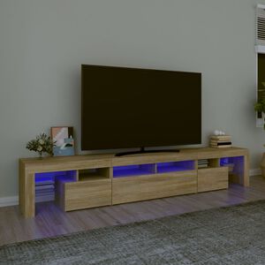 vidaXL TV Cabinet with LED Lights Sonoma Oak 230x36,5x40 cm