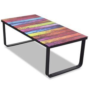 vidaXL Coffee Table | Rainbow print on top with black frame