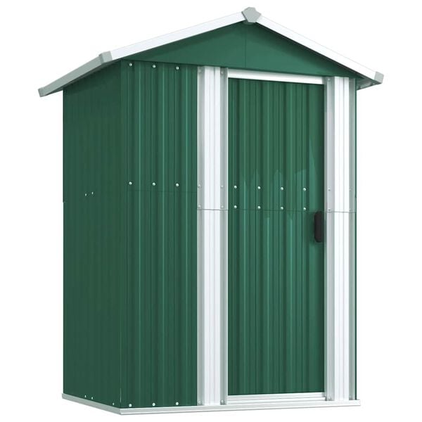 vidaXL Garden Shed Green 126x97.5x177 cm Galvanised Steel