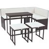 vidaXL 5 Piece Outdoor Dining Set Steel Poly Rattan Brown