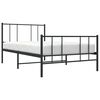 vidaXL Metal Bed Frame without Mattress with Footboard Black 90x190cm