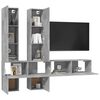 vidaXL 6 Piece TV Cabinet Set Concrete Grey Engineered Wood