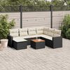vidaXL 8 Piece Garden Sofa Set with Cushions Black Poly Rattan