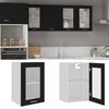 vidaXL Hanging Glass Cabinet Lyon Black 40x31x60 cm Engineered Wood