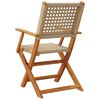 vidaXL Folding Garden Chairs 6 pcs Beige Poly Rattan and Solid Wood