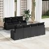 vidaXL Garden Sofa Set 8 pcs Black Poly Rattan and Steel and Glass
