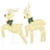 vidaXL LED Reindeers 5 pcs Gold Fabric
