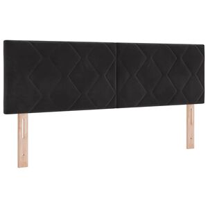vidaXL LED Headboard Black 144 cm Velvet