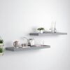 vidaXL Floating Wall Shelves 2 pcs Grey 80x23.5x3.8 cm MDF