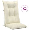 vidaXL Garden Highback Chair Cushions 2 pcs Cream 120x50x7 cm Fabric