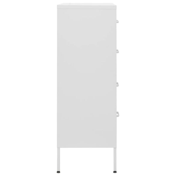 vidaXL Chest of Drawers White 80x35x101.5 cm Steel