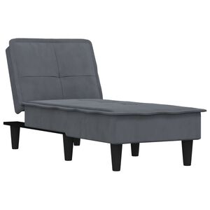 vidaXL Chaise Longue Dark Grey Velvet
