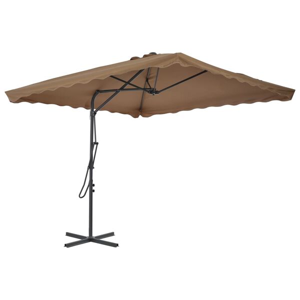 vidaXL Garden Parasol with Steel Pole 250x250 cm Taupe