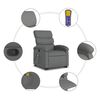 vidaXL Stand up Massage Recliner Chair Dark Grey Fabric