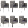vidaXL 7 Piece Garden Dining Set Poly Rattan Anthracite & Grey