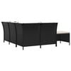 vidaXL 4 Piece Garden Lounge Set with Cushions Black Poly Rattan