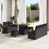 vidaXL Garden Sofa Set 8 pcs Black Poly Rattan and Powder-Coated Steel