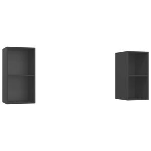 vidaXL Wall-mounted TV Cabinets 2 pcs Grey Engineered Wood