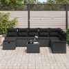vidaXL Garden Sofa Set with Cushion Manual 9 pcs Black Poly Rattan