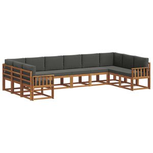 vidaXL Outdoor Sofa Set 10 pcs Natural and Anthracite