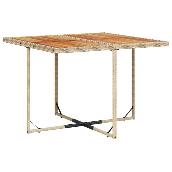 vidaXL 9 Piece Garden Dining Set with Cushions Beige Poly Rattan