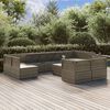 vidaXL 10 Piece Garden Lounge Set with Cushions Grey Poly Rattan