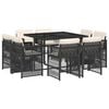 vidaXL 13 Piece Garden Dining Set with Cushions Light Grey Poly Rattan