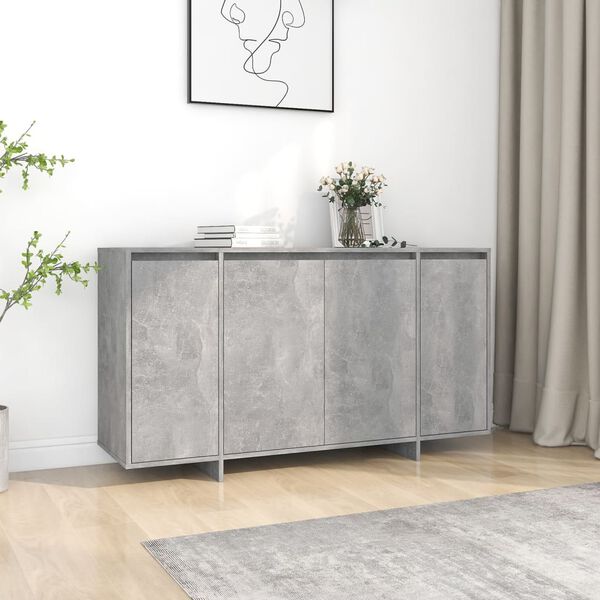 vidaXL Sideboard Concrete Grey 135x41x75 cm Engineered Wood