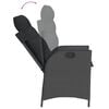 vidaXL 7 Piece Garden Dining Set with Cushions Black Poly Rattan