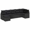 vidaXL Garden Sofa Set with Cushion 7 pcs Black Poly rattan
