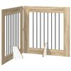 vidaXL Foldable Dog Gate with Stands 2 pcs Sonoma Oak 160.5 cm