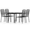 vidaXL 5 Piece Garden Dining Set Black