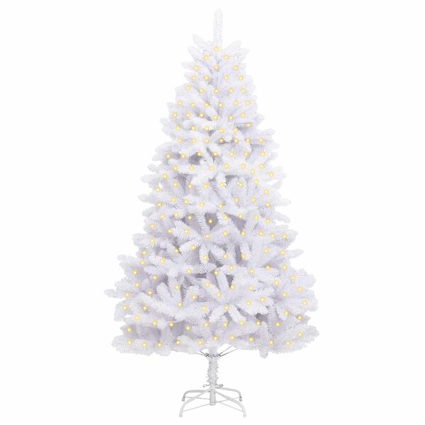 vidaXL Artificial Christmas Tree White 180 cm PVC and Metal