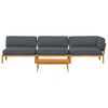 vidaXL Sofa Set with Cushion Plain 4 pcs Anthracite Solid Acacia Wood