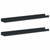vidaXL Picture Frame Ledge Shelves 2 pcs Black 60x9x3 cm MDF