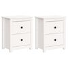 vidaXL Bedside Cabinets 2 pcs White 50x35x61,5 cm Solid Wood Pine