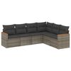 vidaXL 6 Piece Garden Sofa Set with Cushions Grey Poly Rattan