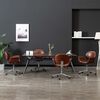 vidaXL Swivel Dining Chairs 4 pcs Brown Faux Leather