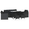 vidaXL 6 Piece Garden Sofa Set with Cushions Black Poly Rattan