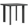 vidaXL Garden Table | Anthracite | Plastic | 80x75x72 cm | Lightweight