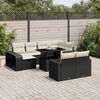vidaXL 11 Piece Garden Sofa Set with Cushions Black Poly Rattan