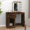vidaXL Dressing Table with LED Smoked Oak 90x50x132.5 cm Engineered Wood