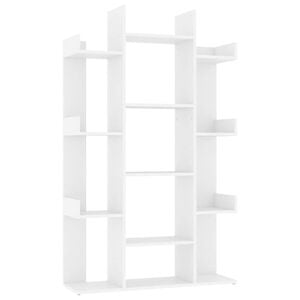 vidaXL Book Cabinet White 86x25,5x140 cm Engineered Wood