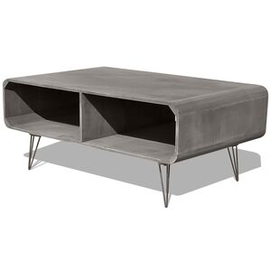 vidaXL Coffee Table 90x55.5x38.5 cm Solid Paulownia Wood Grey