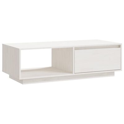 vidaXL Coffee Table White 110x50x33.5 cm Solid Pinewood