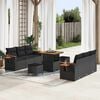 vidaXL Garden Sofa Set 9 pcs Black Poly Rattan and Powder-Coated Steel